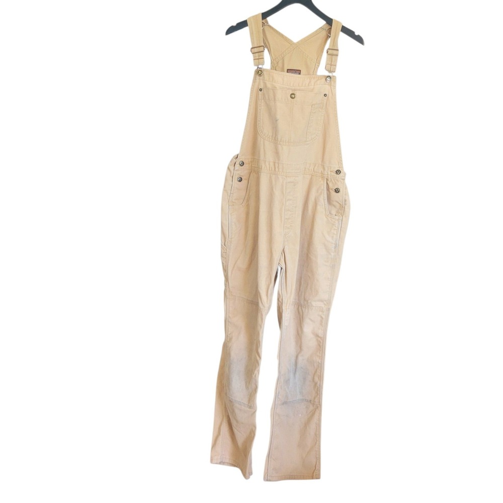 Patagonia Hemp Canvas Bib Overalls Womens Large Brown Carpenter Double Knee